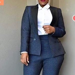 Plus size Simple Classic Solid Color Suit Dark Grey Sz XL 14-16